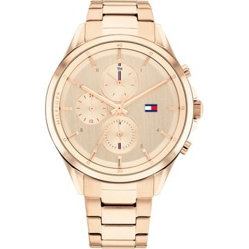 Γυναικείο ρολόι Tommy Hilfiger Stella 1782421 με ροζ χρυσό ατσάλινο μπρασελέ και ροζ χρυσό καντράν διαμέτρου 38mm.